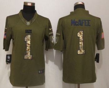 Nike Indianapolis Colts #1 Pat McAfee Green Salute To Service Limited Jersey