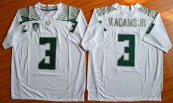 Oregon Ducks #3 Vernon Adams Jr. Olive White Stitched NCAA Jersey