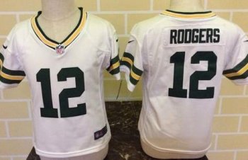 Toddler Nike Packers #12 Aaron Rodgers White Stitched NFL Elite Jersey