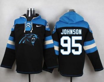 Nike Carolina Panthers #95 Charles Johnson Black Player Pullover NFL Hoodie