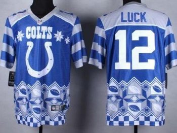 Nike Indianapolis Colts #12 Andrew Luck Royal Blue Men's Stitched NFL Elite Noble Fashion Jersey