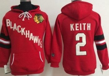 Women's Chicago Blackhawks #2 Duncan Keith Red Old Time Heidi NHL Hoodie