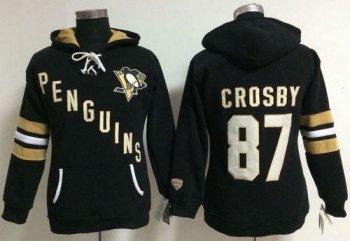 Women's Pittsburgh Penguins #87 Sidney Crosby Black Old Time Heidi NHL Hoodie