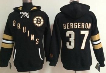 Women's Boston Bruins #37 Patrice Bergeron Black Old Time Heidi NHL Hoodie