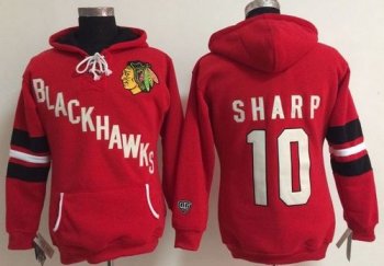 Women's Chicago Blackhawks #10 Patrick Sharp Red Old Time Heidi NHL Hoodie