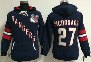 Women's New York Rangers #27 Ryan McDonagh Navy Blue Old Time Heidi NHL Hoodie