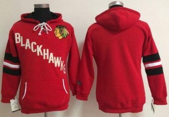 Women's Chicago Blackhawks Blank Red Old Time Heidi NHL Hoodie