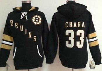 Women's Boston Bruins #33 Zdeno Chara Black Old Time Heidi NHL Hoodie