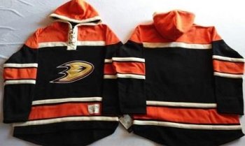 Anaheim Ducks Blank Black Sawyer Hooded Sweatshirt Stitched NHL Jersey