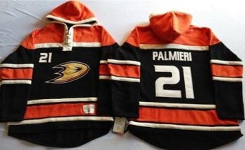 Anaheim Ducks 21 Kyle Palmieri Black Sawyer Hooded Sweatshirt Stitched NHL Jersey