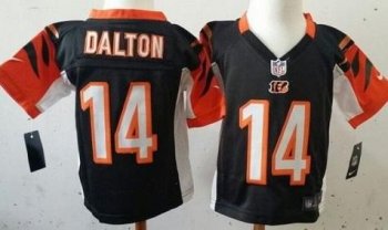 Toddler Nike Cincinnati Bengals #14 Andy Dalton Black Team Color Stitched NFL Jersey