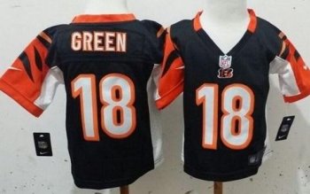 Toddler Nike Cincinnati Bengals #18 A.J. Green Black Team Color Stitched NFL Elite Jersey