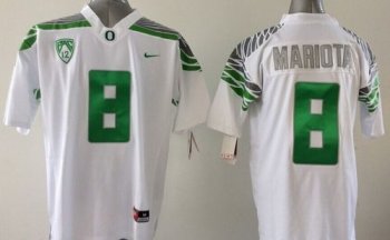 Youth Oregon Ducks #8 Marcus Mariota White Stitched NCAA Jersey