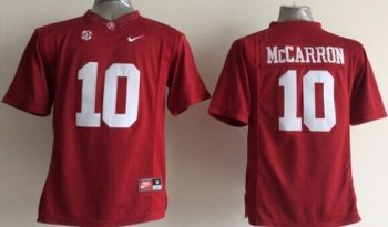 Youth Alabama Crimson Tide #10 AJ McCarron Red Stitched NCAA Jersey