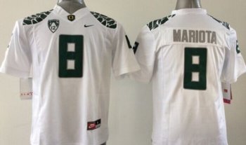 Youth Oregon Ducks #8 Marcus Mariota White Limited Stitched NCAA Jersey