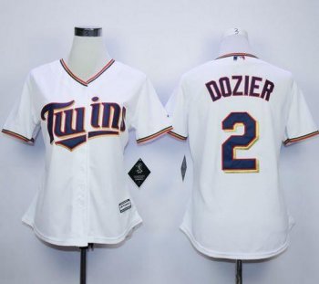 Women Minnesota Twins #2 Brian Dozier White Home Stitched MLB Jersey