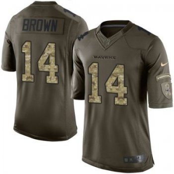 Nike Baltimore Ravens #14 Marlon Brown Green Men's Stitched NFL Limited Salute To Service Jersey