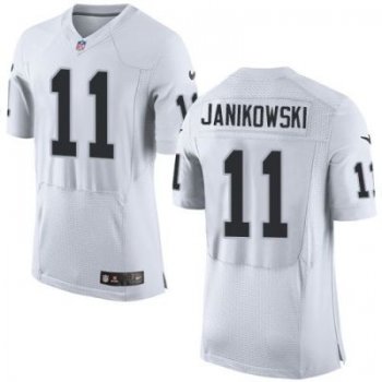 Nike Oakland Raiders #11 Sebastian Janikowski White Men's Stitched NFL New Elite Jersey