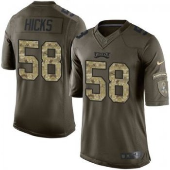 Nike Philadelphia Eagles #58 Jordan Hicks Green Men's Stitched NFL Limited Salute To Service Jersey