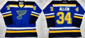 St.Louis Blues #34 Jake Allen Light Blue Home Stitched NHL Jersey