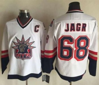 New York Rangers #68 Jaromir Jagr White CCM Statue Of Liberty Stitched NHL Jersey