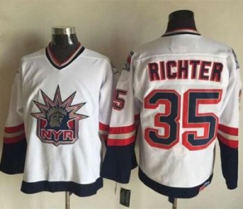 New York Rangers #35 Mike Richter White CCM Statue Of Liberty Stitched NHL Jersey