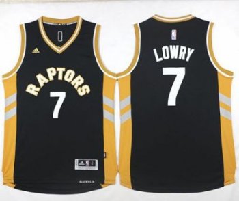 Toronto Raptors #7 Kyle Lowry Black Gold Stitched NBA Jersey