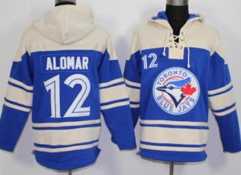 Toronto Blue Jays #12 Roberto Alomar Blue Sawyer Hooded Sweatshirt MLB Hoodie