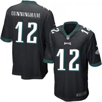 Youth Nike Eagles #12 Randall Cunningham Black Alternate Stitched NFL New Elite Jersey