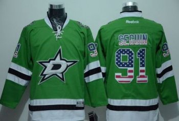 Dallas Stars #91 Tyler Seguin Green USA Flag Fashion Stitched NHL Jersey