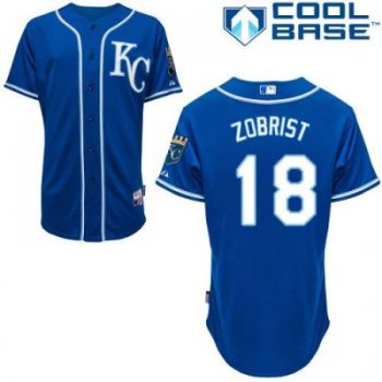 Kansas City Royals #18 Ben Zobrist Blue Alternate 2 Cool Base Stitched MLB Jersey