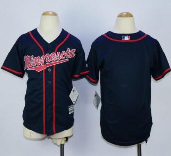 Youth Minnesota Twins Blank Navy Blue Cool Base Stitched MLB Jersey