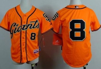 Youth San Francisco Giants #8 Hunter Pence Orange Alternate Stitched Baseball Jersey