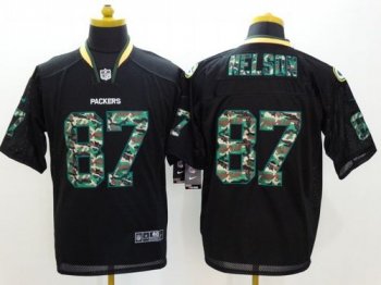 Nike Green Bay Packers #87 Jordy Nelson Black Men's Stitched NFL Elite Camo Fashion Jersey