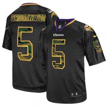 Nike Minnesota Vikings #5 Teddy Bridgewater Black Men's Stitched NFL Elite Camo Fashion Jersey