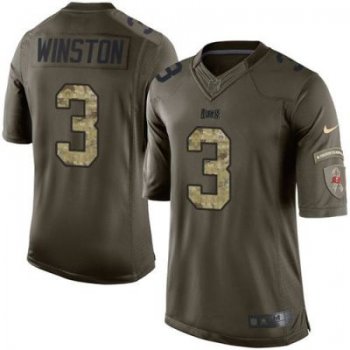 Nike Tampa Bay Buccaneers #3 Jameis Winston Green Men's Stitched NFL Limited Salute To Service Jersey