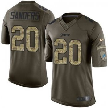 Nike Detroit Lions #20 Barry Sanders Green Men's Stitched NFL Limited Salute To Service Jersey