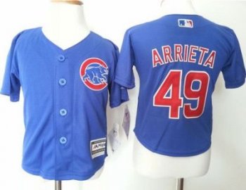 Toddler Chicago Cubs #49 Jake Arrieta Blue Cool Base Stitched MLB Jersey