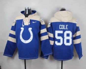 Nike Indianapolis Colts #58 Trent Cole Royal Blue Player Pullover NFL Hoodie