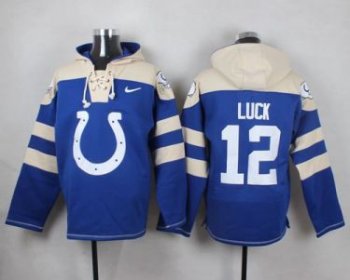 Nike Indianapolis Colts #12 Andrew Luck Royal Blue Player Pullover NFL Hoodie