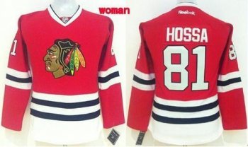 Women's Chicago Blackhawks #81 Marian Hossa Red Home Stitched NHL Jersey