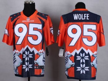 Nike Denver Broncos #95 Derek Wolfe Orange Men's Stitched NFL Elite Noble Fashion Jersey