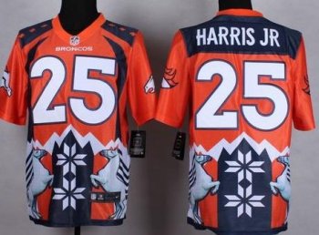 Nike Denver Broncos #25 Chris Harris Jr Orange Men's Stitched NFL Elite Noble Fashion Jersey