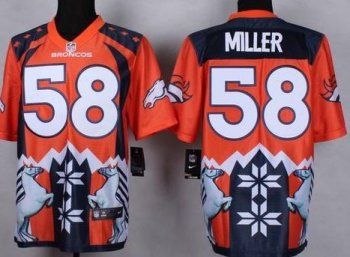 Nike Denver Broncos #58 Von Miller Orange Men's Stitched NFL Elite Noble Fashion Jersey