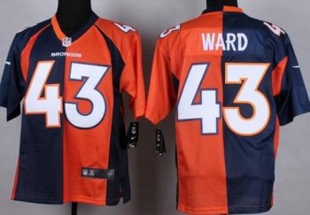 Nike Denver Broncos #43 T.J. Ward Orange Navy Blue Men's Stitched NFL Elite Split Jersey