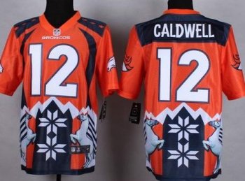 Nike Denver Broncos #12 Andre Caldwell Orange Men's Stitched NFL Elite Noble Fashion Jersey