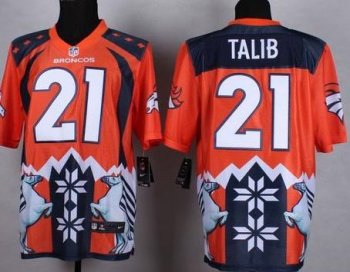 Nike Denver Broncos #21 Aqib Talib Orange Men's Stitched NFL Elite Noble Fashion Jersey