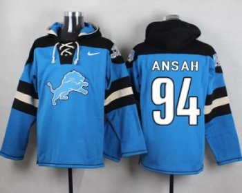 Nike Detroit Lions #94 Ziggy Ansah Blue Player Pullover NFL Hoodie