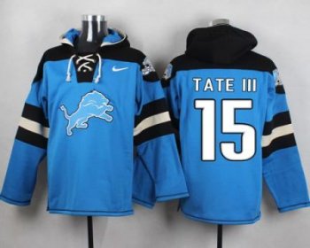 Nike Detroit Lions #15 Golden Tate III Blue Player Pullover NFL Hoodie