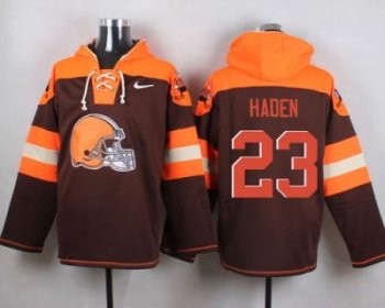 Nike Cleverland Browns #23 Joe Haden Brown Player Pullover NFL Hoodie